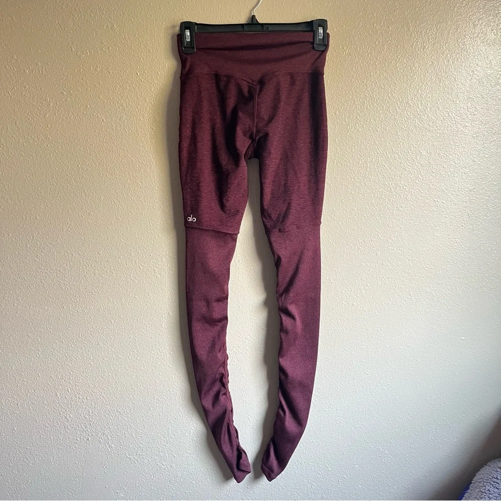 ALO Burgundy Spacedye Goddess yoga Leggings Size Small
